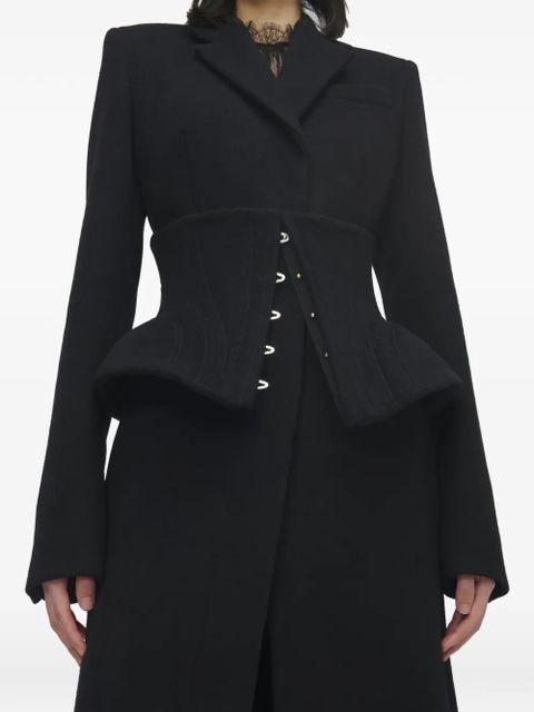 Alexander McQueen peplum coat - Black