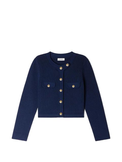 SANDRO front-pocket cardigan - Blue - zdjęcie produktu nr 1