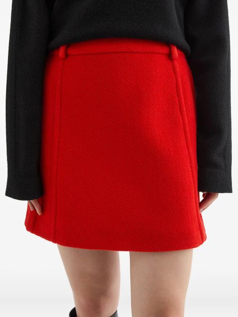 Jil Sander wool mini skirt - Red