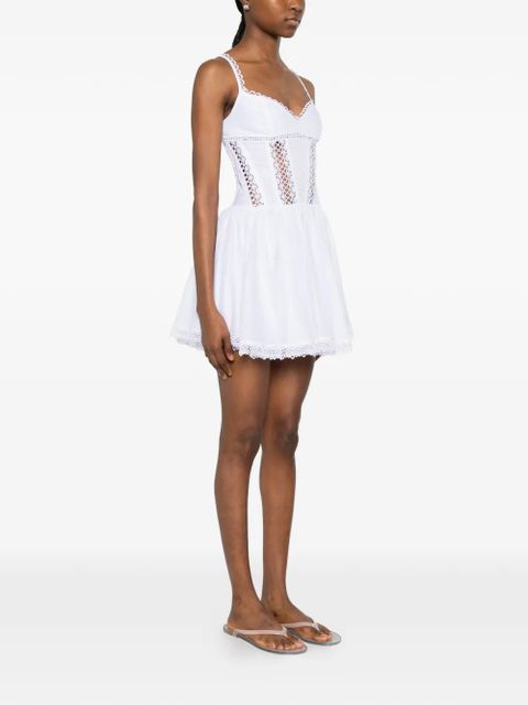 Charo Ruiz Ibiza Gardenia guipure-lace panelled dress - White