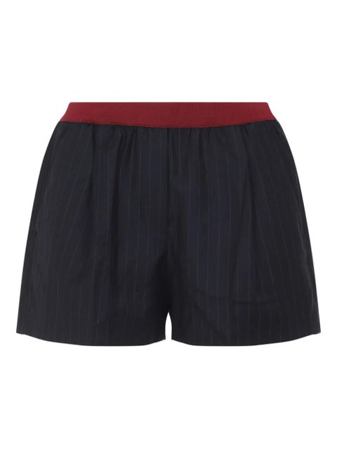 Miu Miu pinstripe elasticated-waist shorts - Blue - zdjęcie produktu nr 1