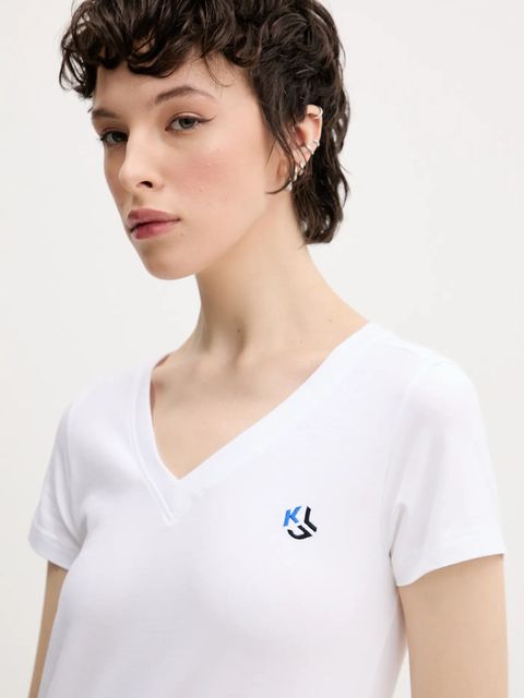 Karl Lagerfeld Jeans t-shirt damski kolor biały A2W17097