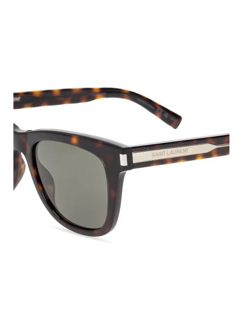 Saint Laurent Eyewear logo-engraved sunglasses - Brown