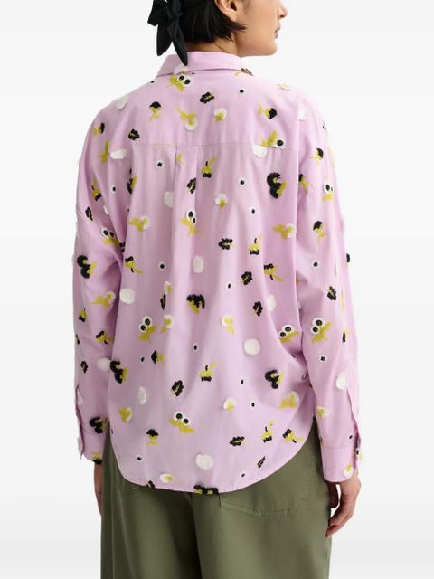 Essentiel Antwerp flower-embroidered button-up shirt - Pink