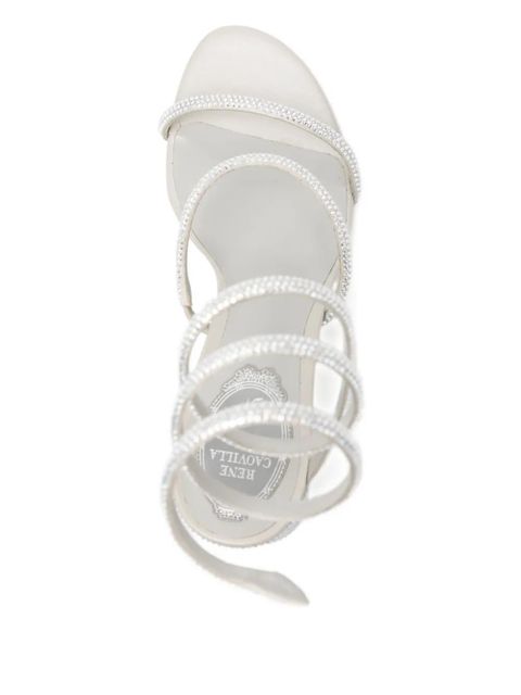 René Caovilla 80mm silver sandals - Metallic
