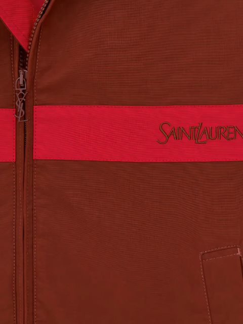 Saint Laurent zip embroidered jacket - Brown