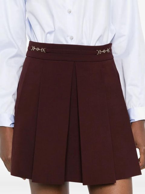 Maje pleated metal-detail mini skirt - Red