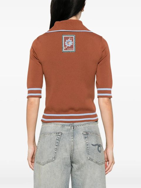 ALEMAIS chest-pocket polo top - Brown