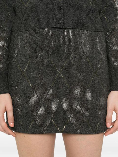 Alexander Wang argyle-motif A-line skirt - Grey