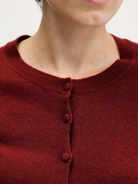 Sisley kardigan z domieszką wełny kolor czerwony lekki 102HM5237