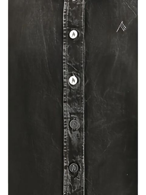 The Attico asymmetric long-sleeve denim shirt - Grey