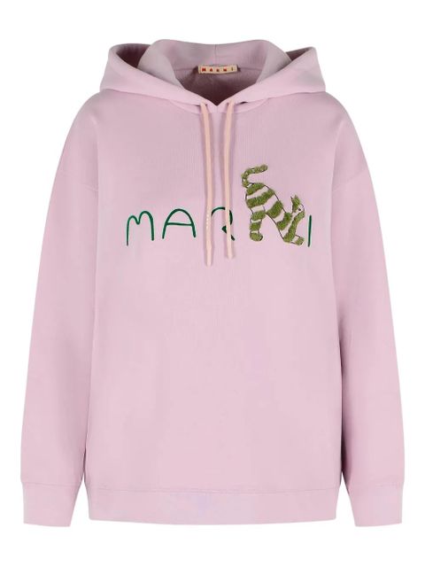 Marni drawstring-logo hoodie - Pink - zdjęcie produktu nr 1