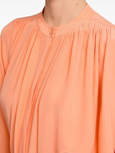 Yves Salomon pleated silk shirt - Green