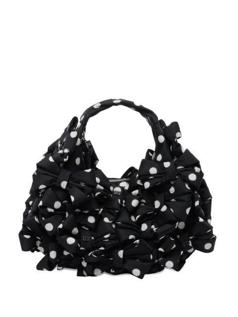 GANNI mini bow polka dot clutch bag - Black - zdjęcie produktu nr 1