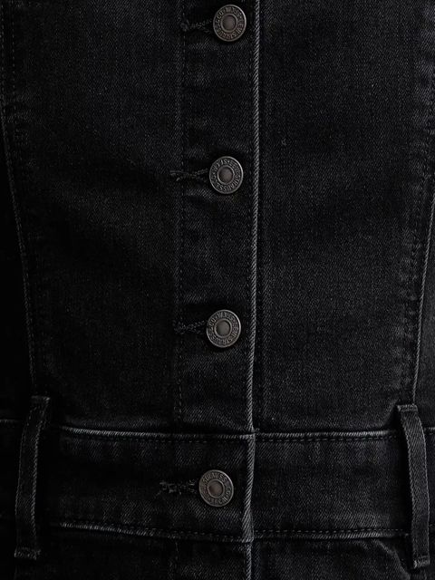 Levi's sukienka jeansowa kolor czarny midi dopasowana 0002S