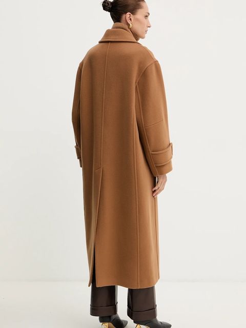 Pinko płaszcz z dodatkiem wełny kolor brązowy 105770 A2SM