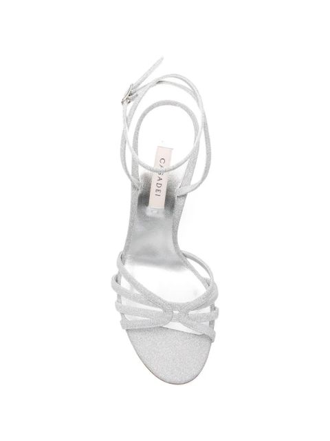 Casadei glitter-effect strappy sandals - Silver