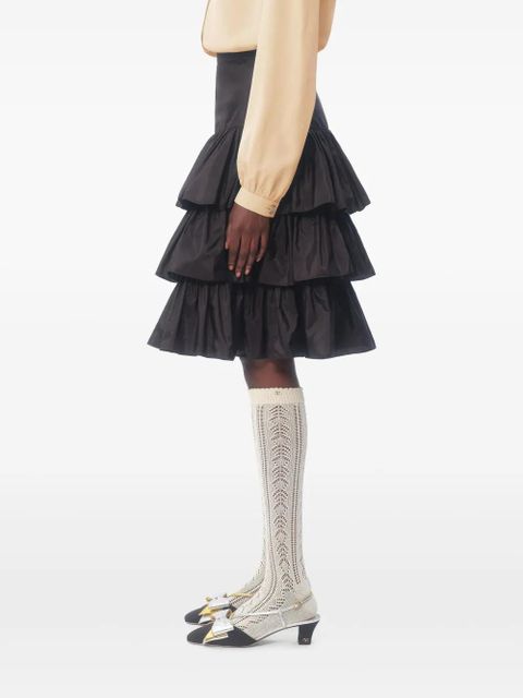 Valentino Garavani ruffled taffeta skirt - Black