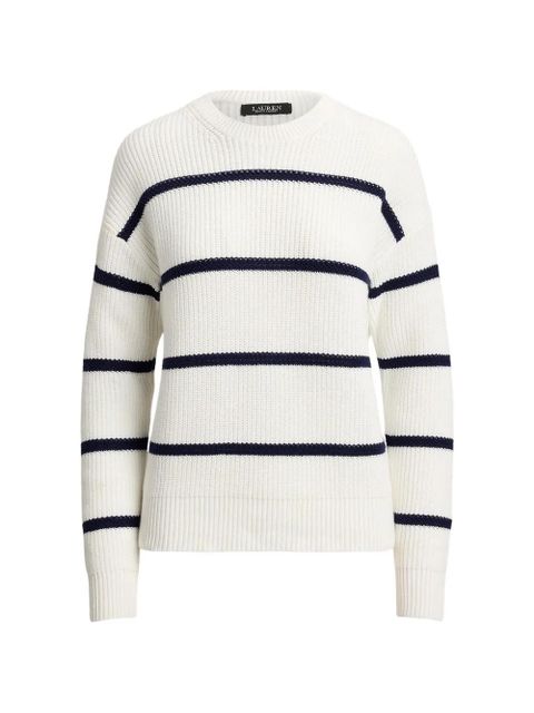 Lauren Ralph Lauren striped ribbed-knit sweater - White - zdjęcie produktu nr 1