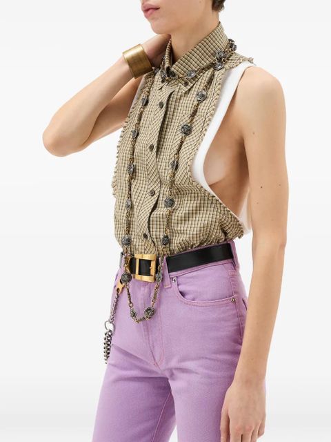 Versace checked top - Neutrals