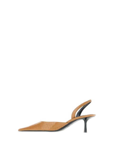 Saint Laurent Babylone pointed slingback pumps - Brown