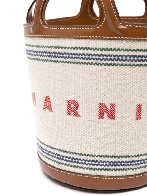 Marni Tropicalia canvas bucket bag - Neutrals