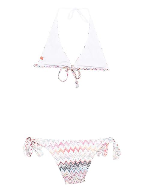 Missoni zigzag-motif bikini set - White