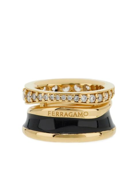 Ferragamo crystal enamel band ring - Gold - zdjęcie produktu nr 2