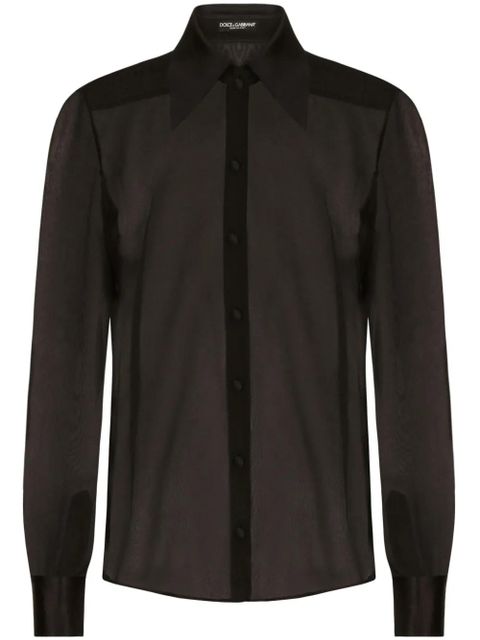 Dolce & Gabbana semi-sheer mesh shirt - Black - zdjęcie produktu nr 1