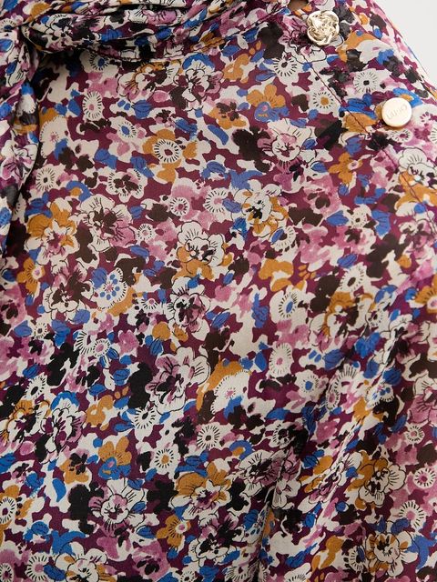 Liu Jo bluzka z jedwabiem kolor fioletowy wzorzysta MF5386 T2559