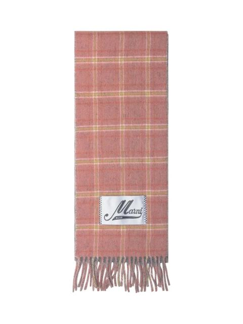 Marni checked fringed scarf - Pink - zdjęcie produktu nr 2