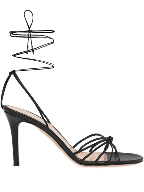 Gianvito Rossi Gwyneth lace-up heeled sandals - Black - zdjęcie produktu nr 1