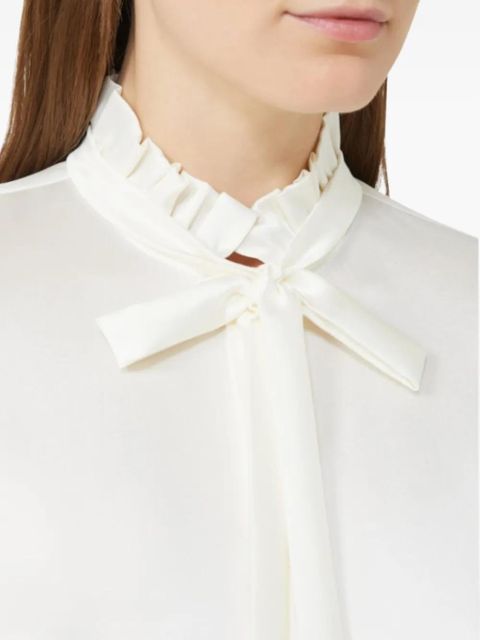Max Mara ruffled neck-tie blouse - Neutrals - zdjęcie produktu nr 2