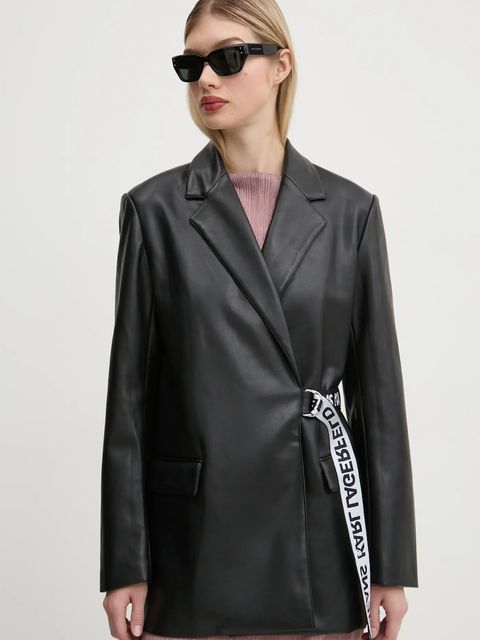 Karl Lagerfeld Jeans marynarka kolor czarny jednorzędowa gładka A1W14040 - zdjęcie produktu nr 1