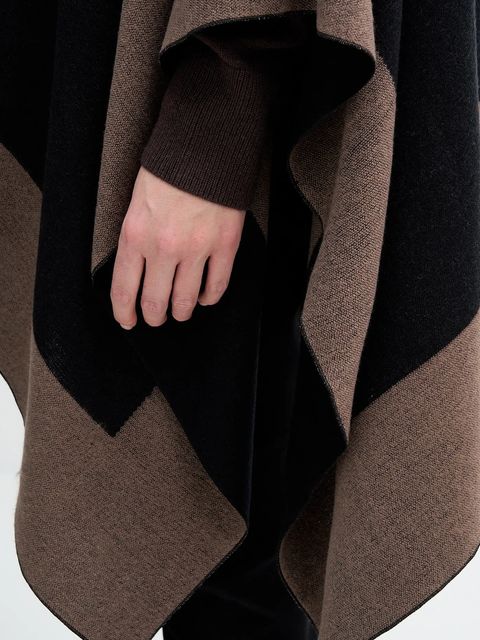 Sisley poncho damski kolor czarny lekki 6X7PWU027