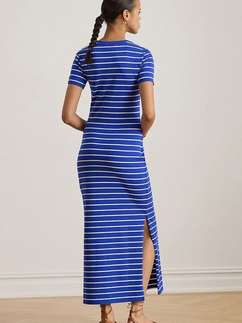 Lauren Ralph Lauren sukienka kolor niebieski midi prosta 200P03768 - zdjęcie produktu nr 2