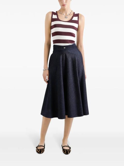 Dolce & Gabbana logo-plaque midi skirt - Blue - zdjęcie produktu nr 2