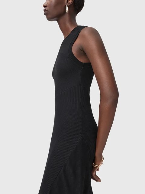 AllSaints sukienka GIA kolor czarny maxi rozkloszowana W073DD - zdjęcie produktu nr 2