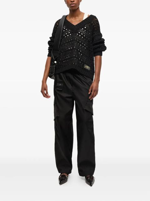 GANNI open-knit sweater - Black