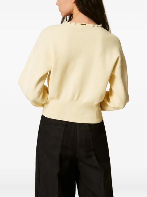 TWINSET pearl-embellished cardigan - Yellow
