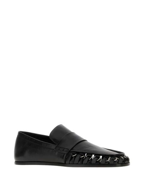 Jil Sander Nikki chain-trimmed leather loafers - Black
