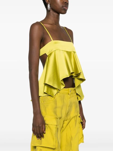 The Attico charmeuse crop top - Green