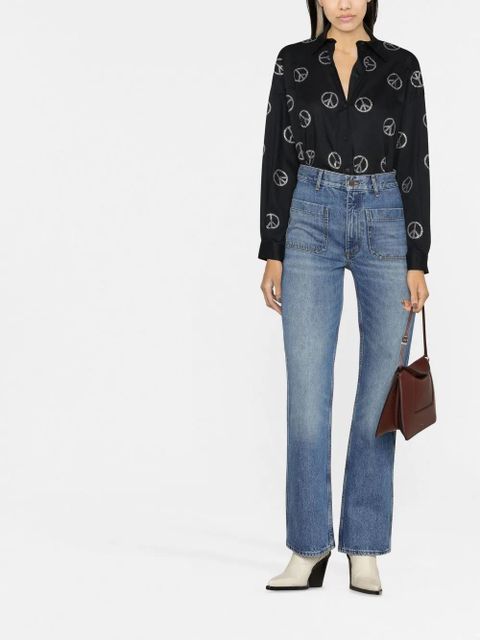 SANDRO high-waist straight-leg jeans - Blue