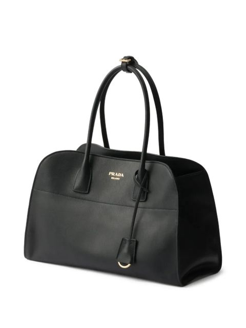Prada large leather tote bag - Black