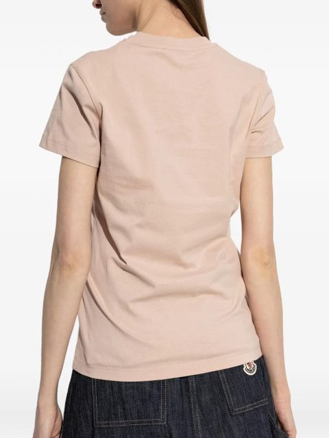 Moncler logo-appliqué T-shirt - Pink