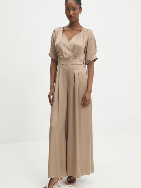 Answear.LAB kombinezon kolor złoty z dekoltem w szpic - zdjęcie produktu nr 2