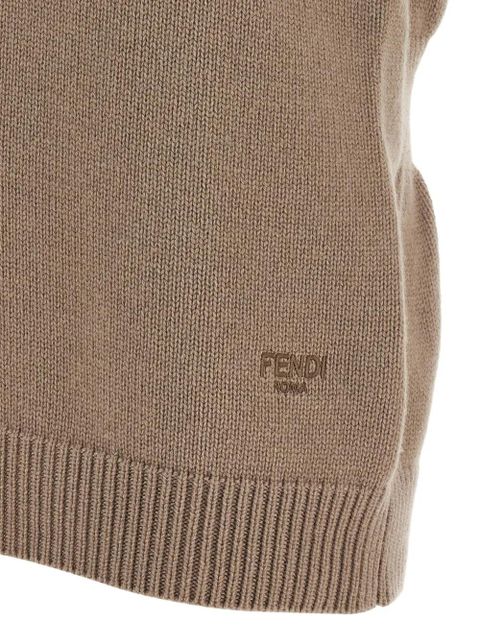 FENDI V-neck cashmere tank top - Brown