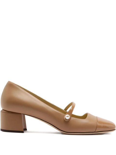 Jimmy Choo 45mm Mary Jane block-heel pumps - Neutrals - zdjęcie produktu nr 1