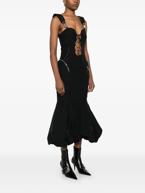 Marine Serre crinkled maxi dress - Black