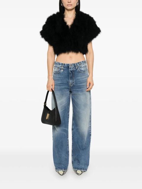 Yves Salomon feather jacket - Black